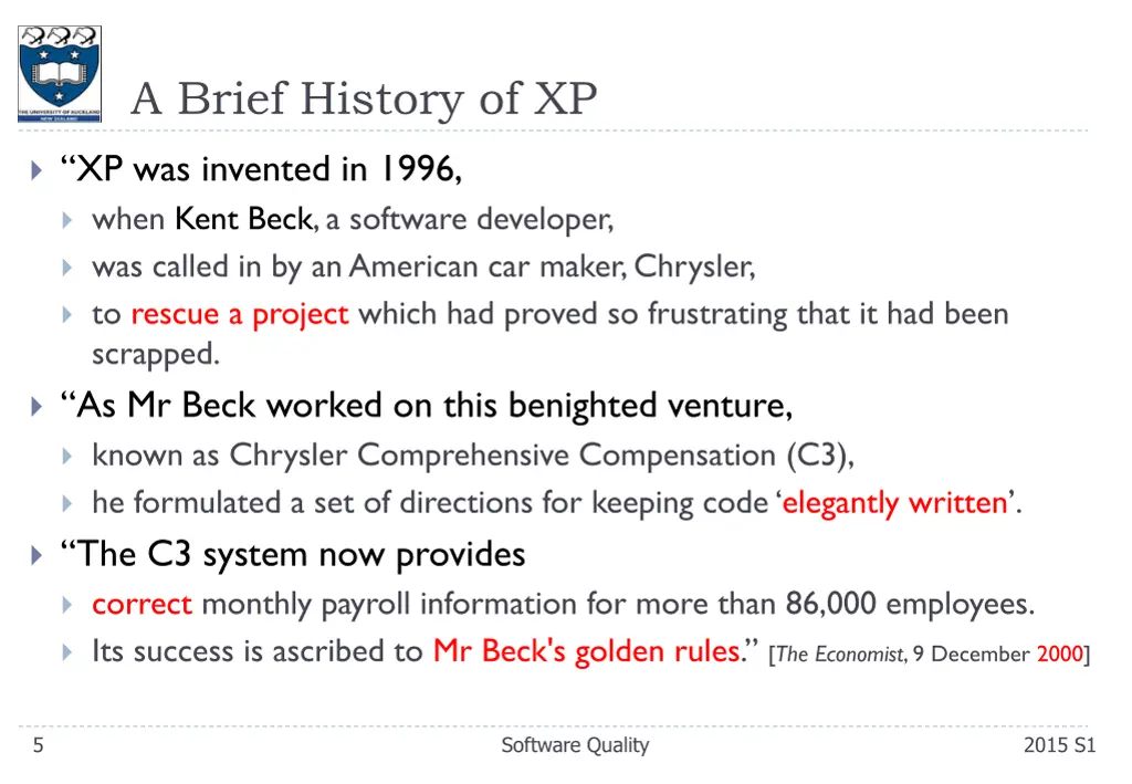 a brief history of xp