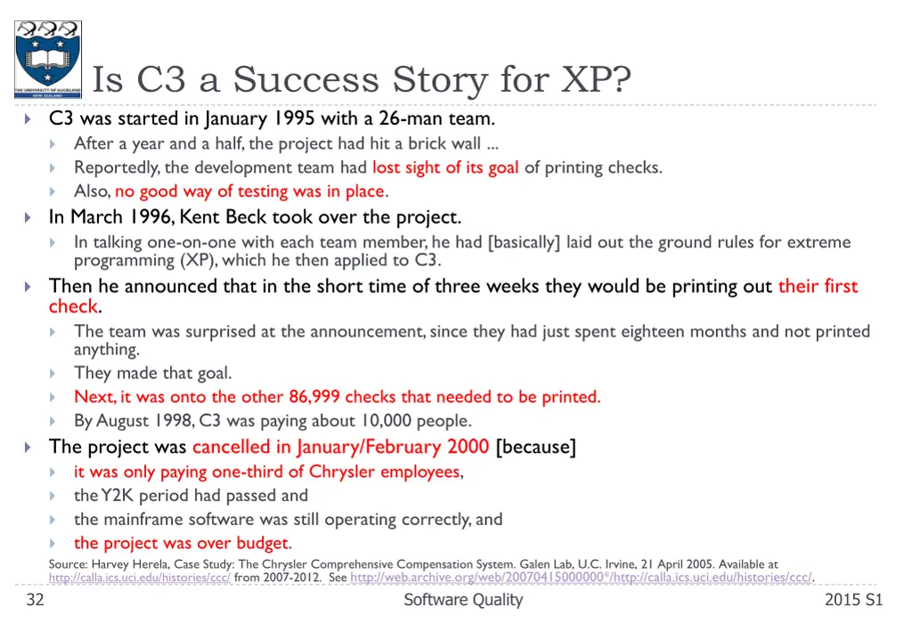 is c3 a success story for xp c3 was started