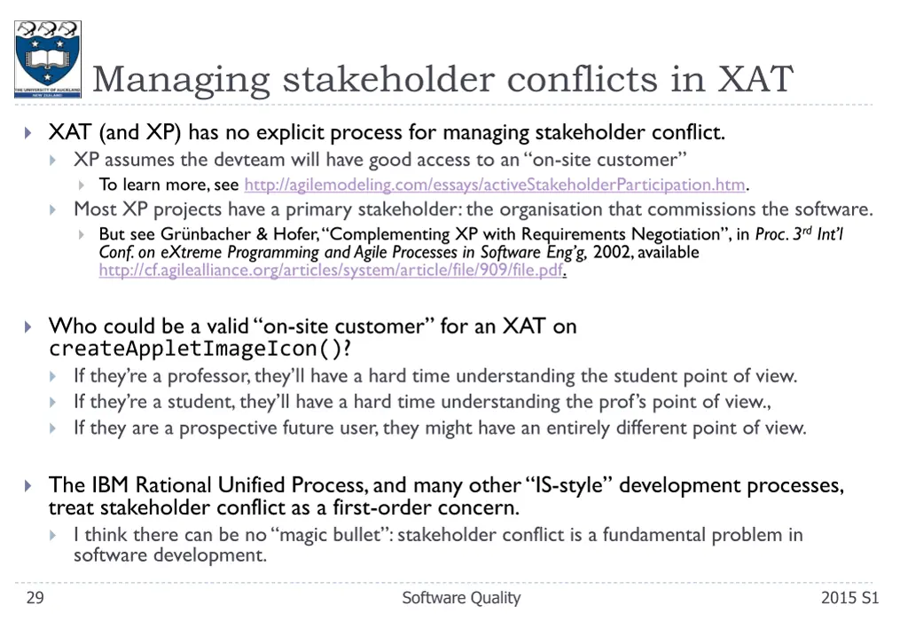 managing stakeholder conflicts in xat