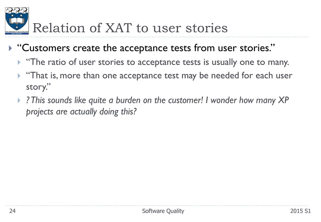 relation of xat to user stories