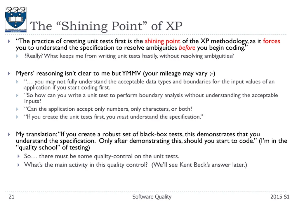 the shining point of xp