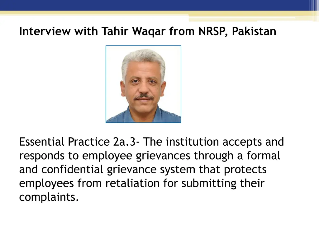 interview with tahir waqar from nrsp pakistan