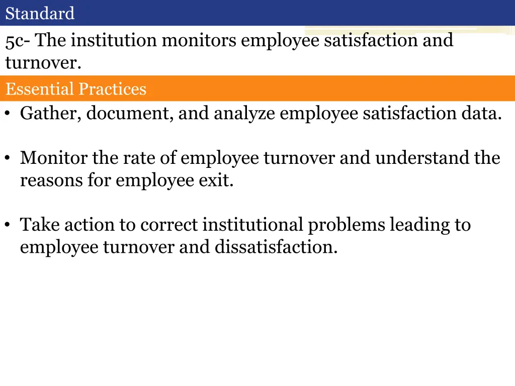 standard 5c the institution monitors employee