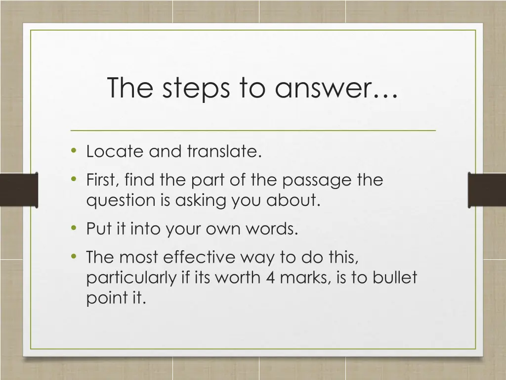 the steps to answer