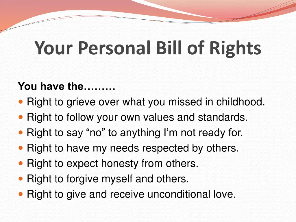 your personal bill of rights