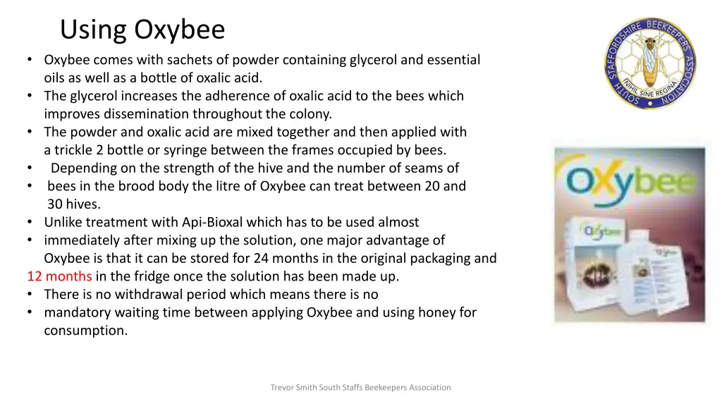 using oxybee