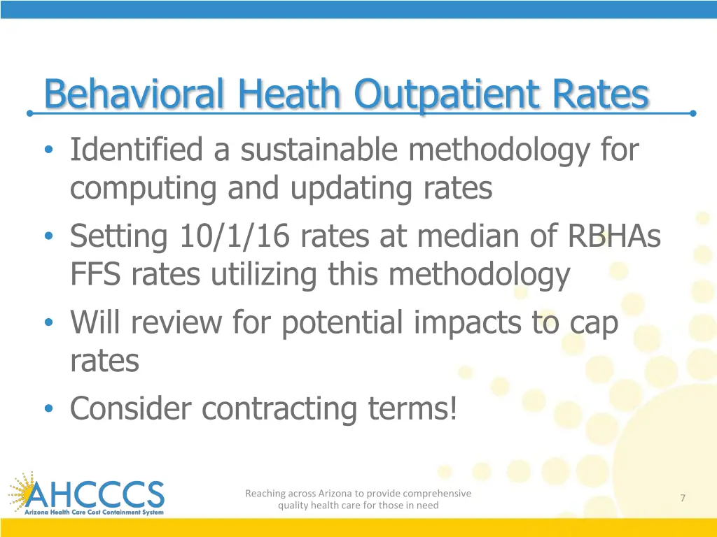 behavioral heath outpatient rates identified