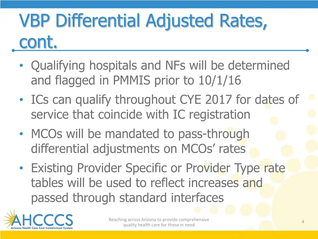 vbp differential adjusted rates cont qualifying