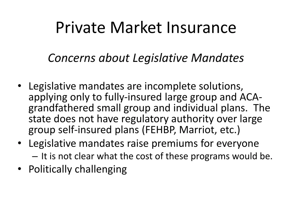 private market insurance