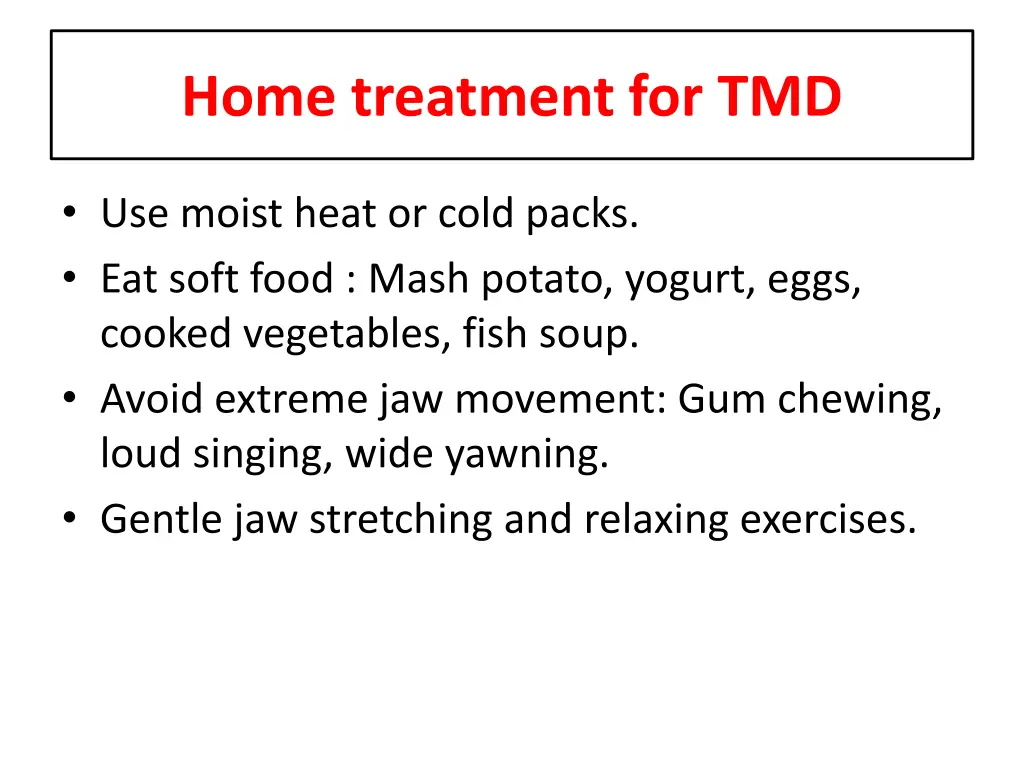 home treatment for tmd