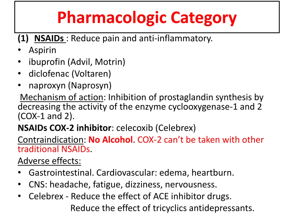 pharmacologic category