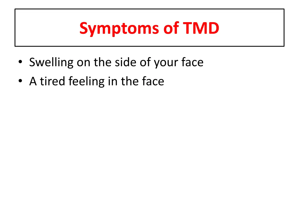 symptoms of tmd