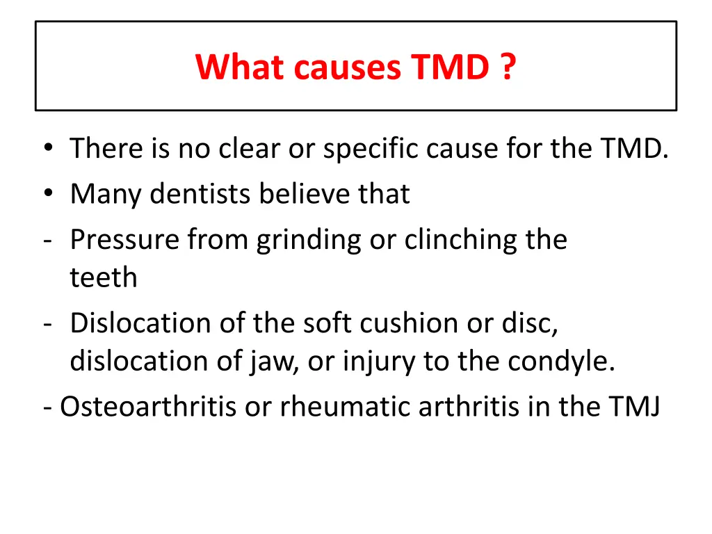 what causes tmd