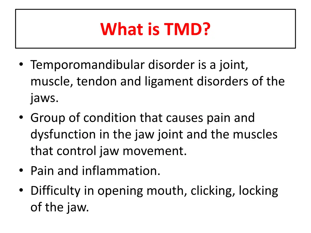 what is tmd