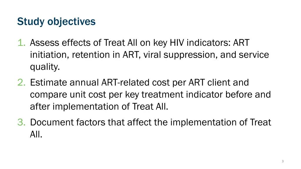 study objectives