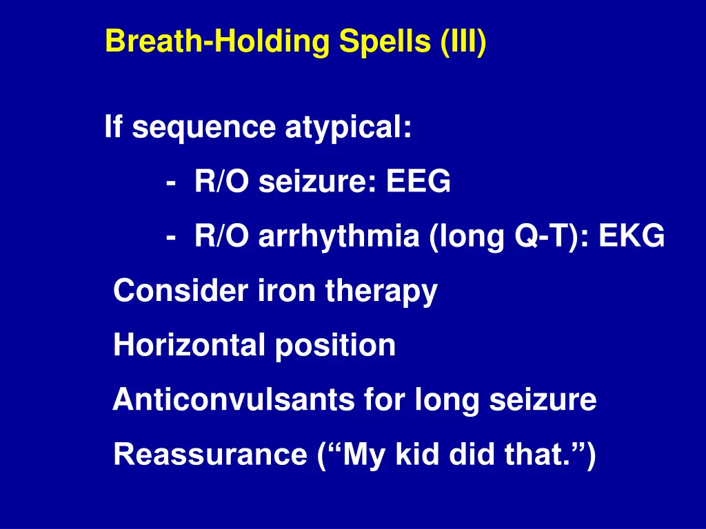 breath holding spells iii