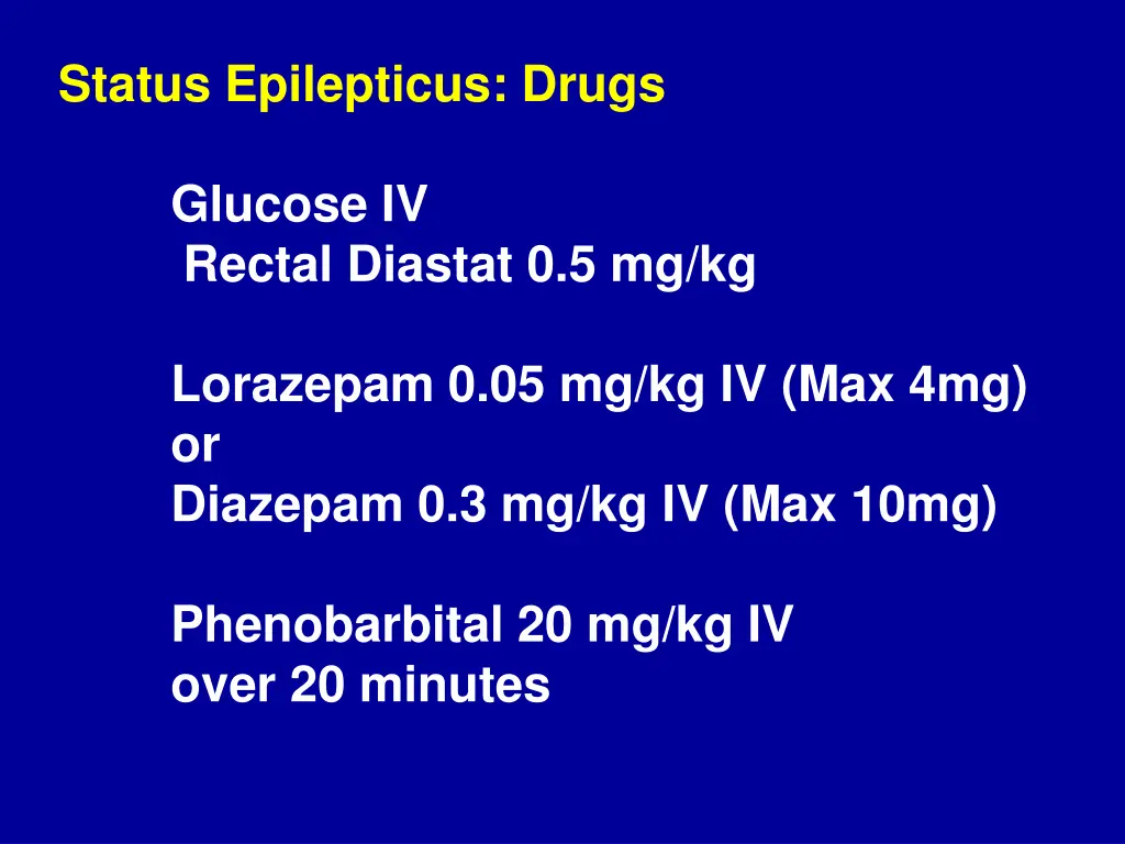 status epilepticus drugs