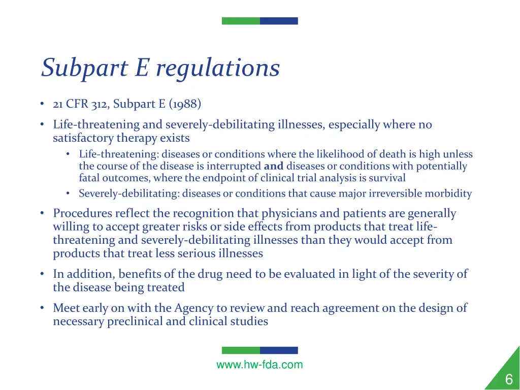 subpart e regulations