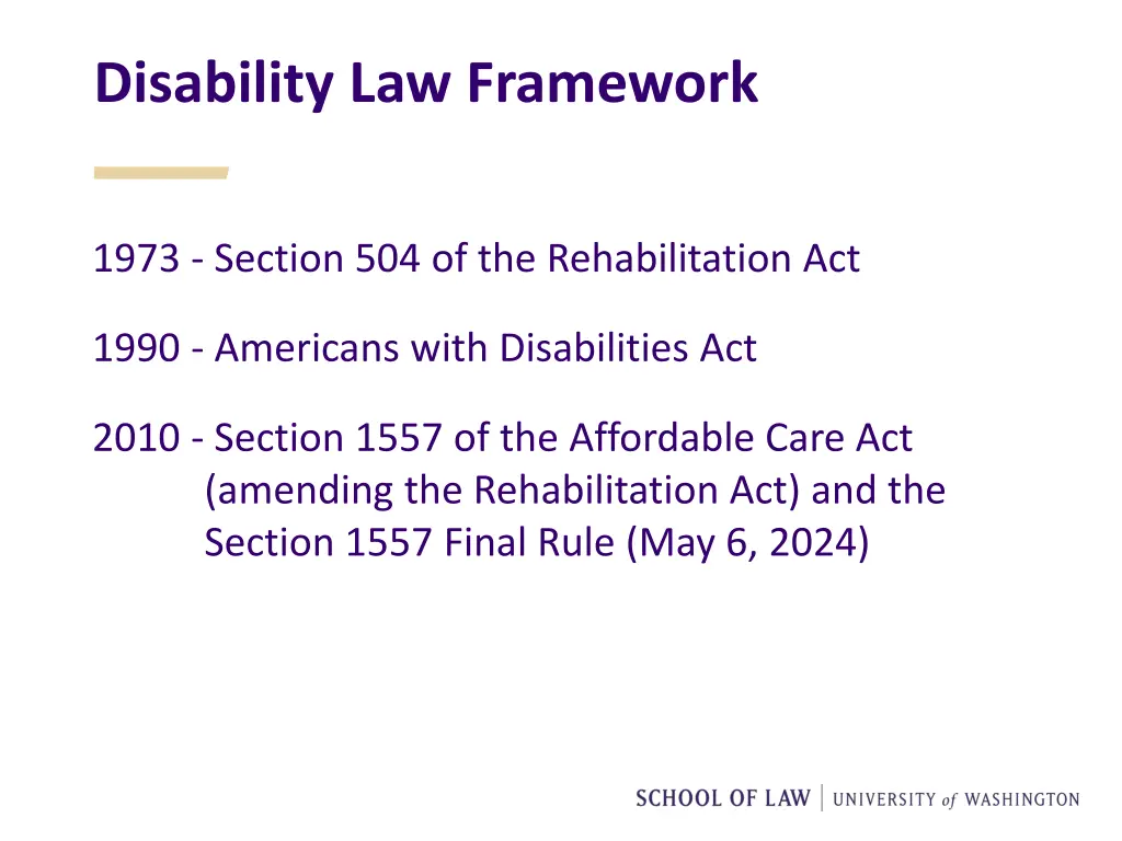 disability law framework