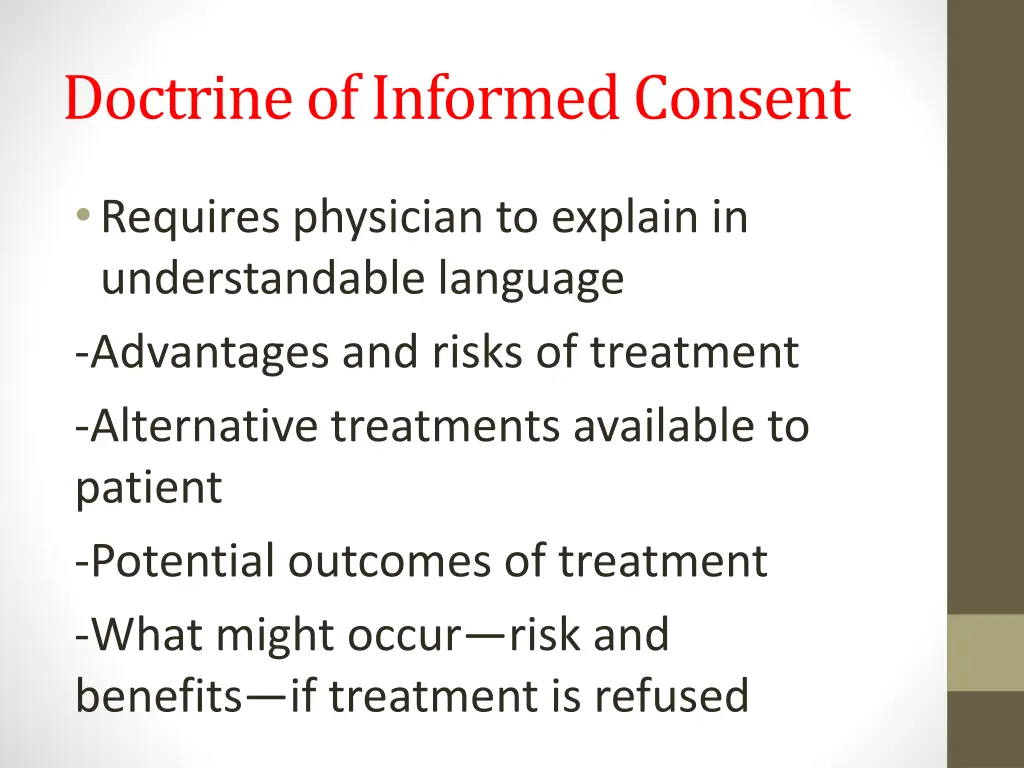 doctrine of informed consent