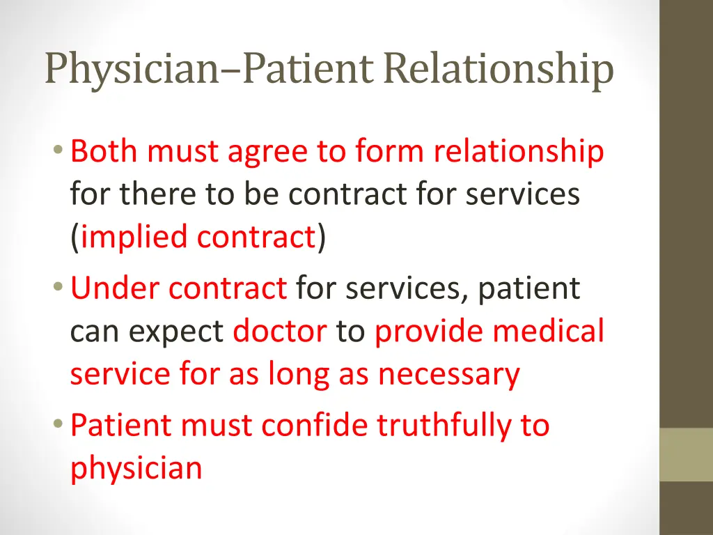 physician patient relationship