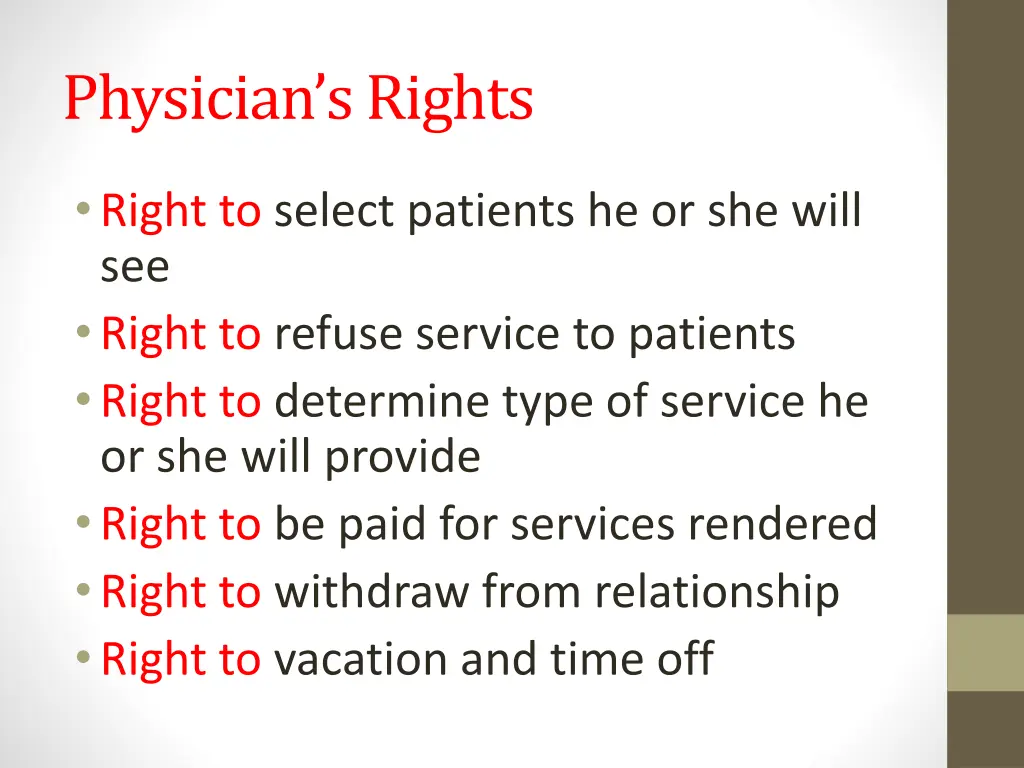 physician s rights