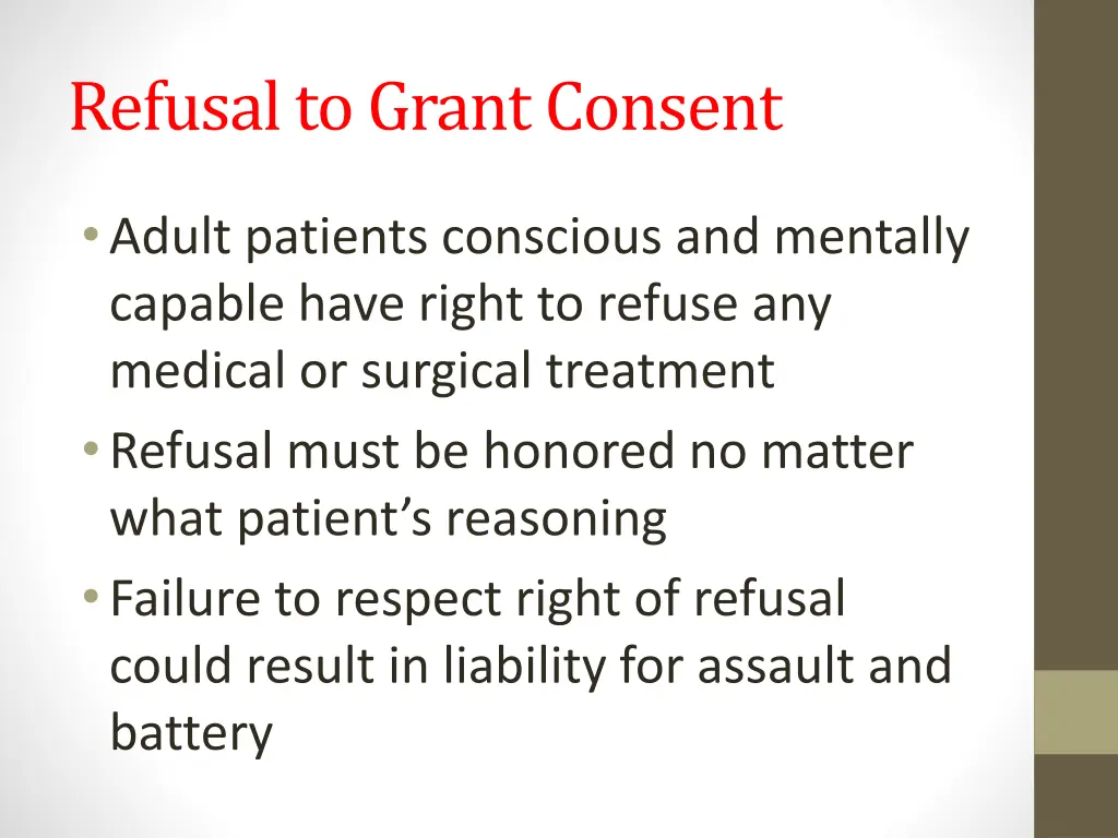 refusal to grant consent