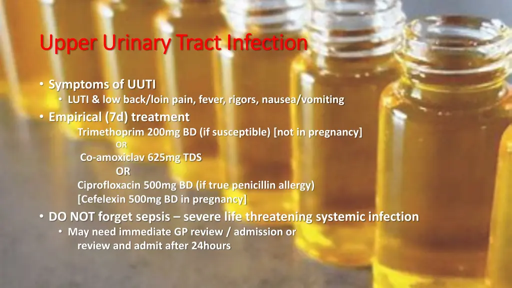 upper urinary tract infection upper urinary tract