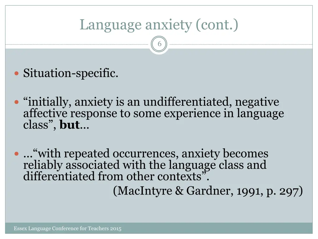 language anxiety cont