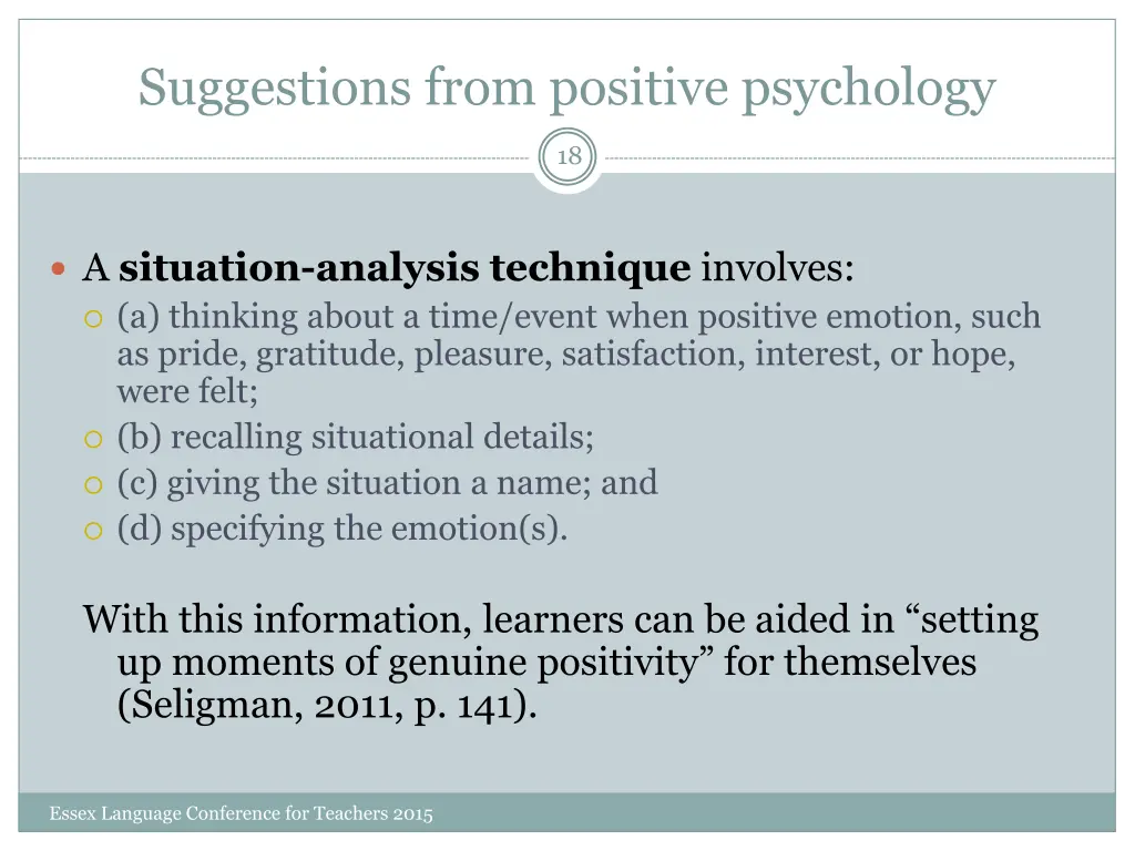 suggestions from positive psychology