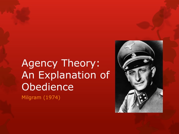 agency theory an explanation of obedience milgram