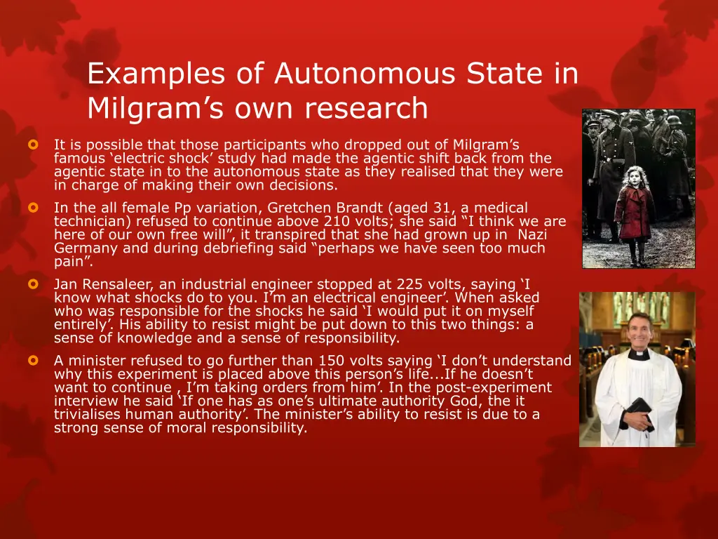 examples of autonomous state in milgram