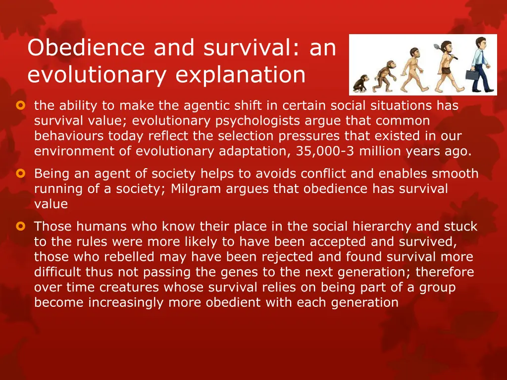 obedience and survival an evolutionary explanation