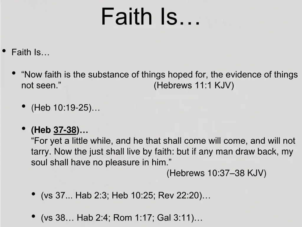 faith is 2