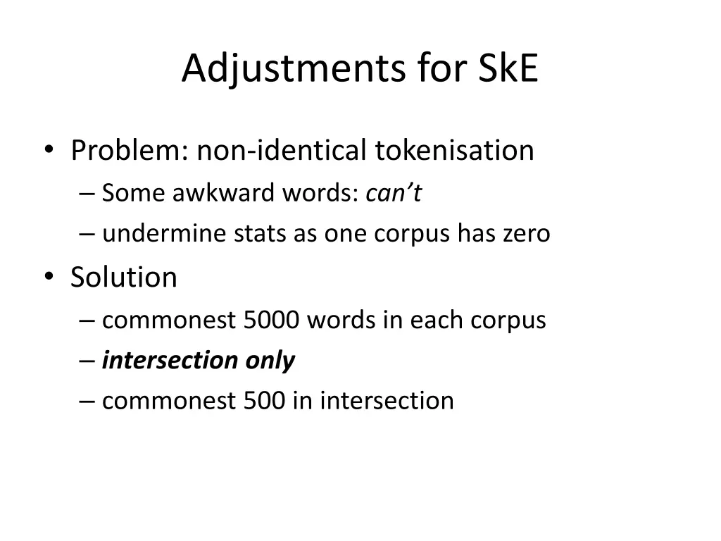 adjustments for ske