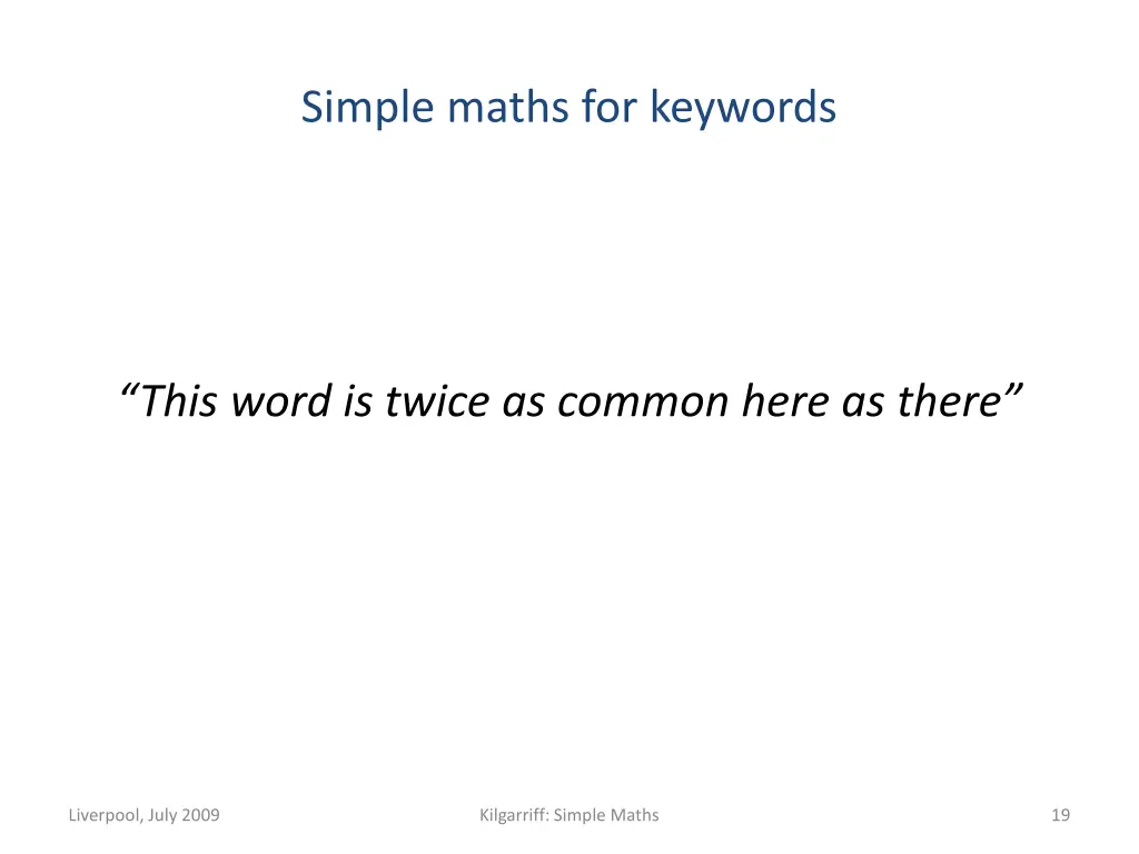 simple maths for keywords