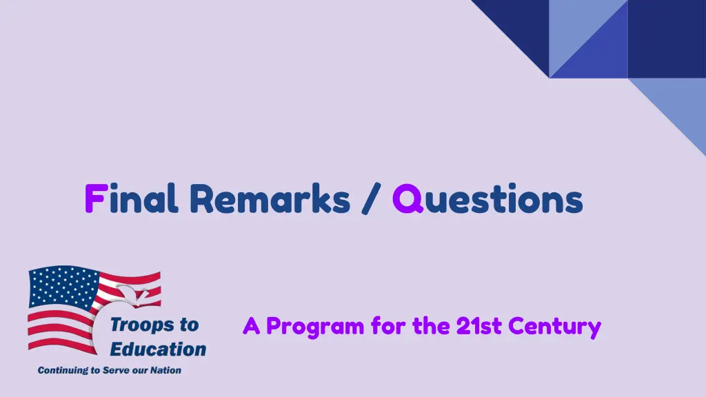 final remarks questions