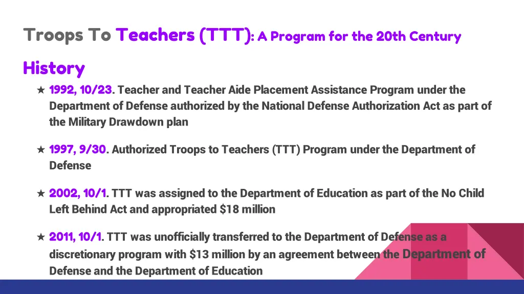 troops to teachers ttt a program for the 20th