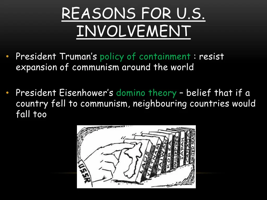 reasons for u s involvement