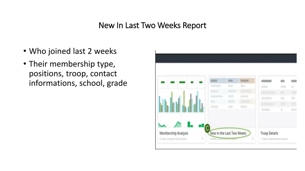 new in last two weeks report new in last