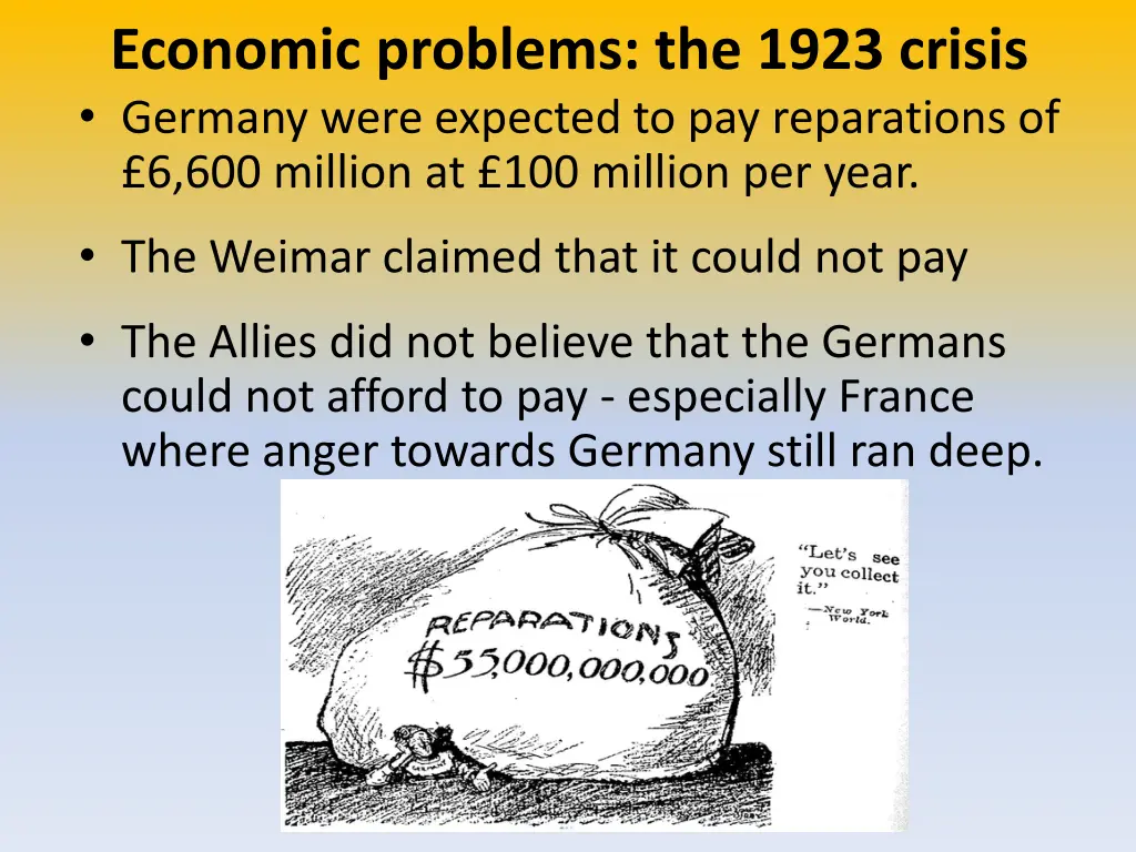 economic problems the 1923 crisis germany were