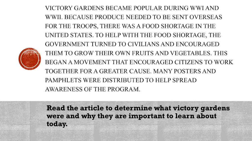 victory gardens became popular during