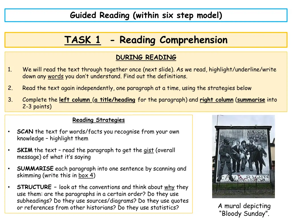 guided reading within six step model 1