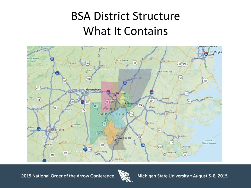 bsa district structure what it contains 1