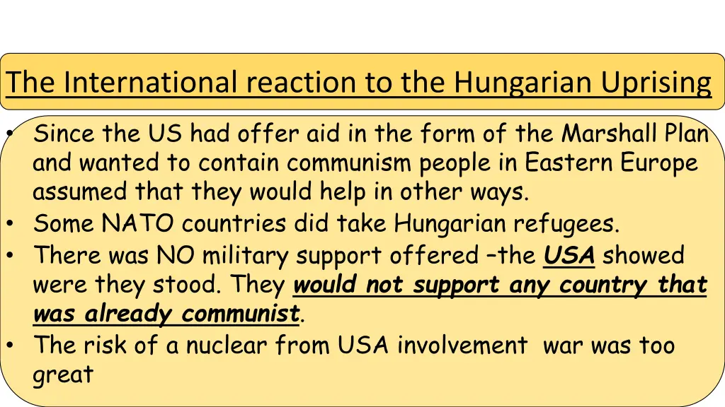 the international reaction to the hungarian