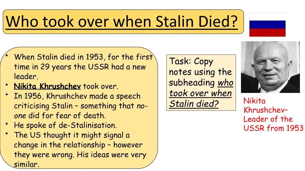 who took over when stalin died