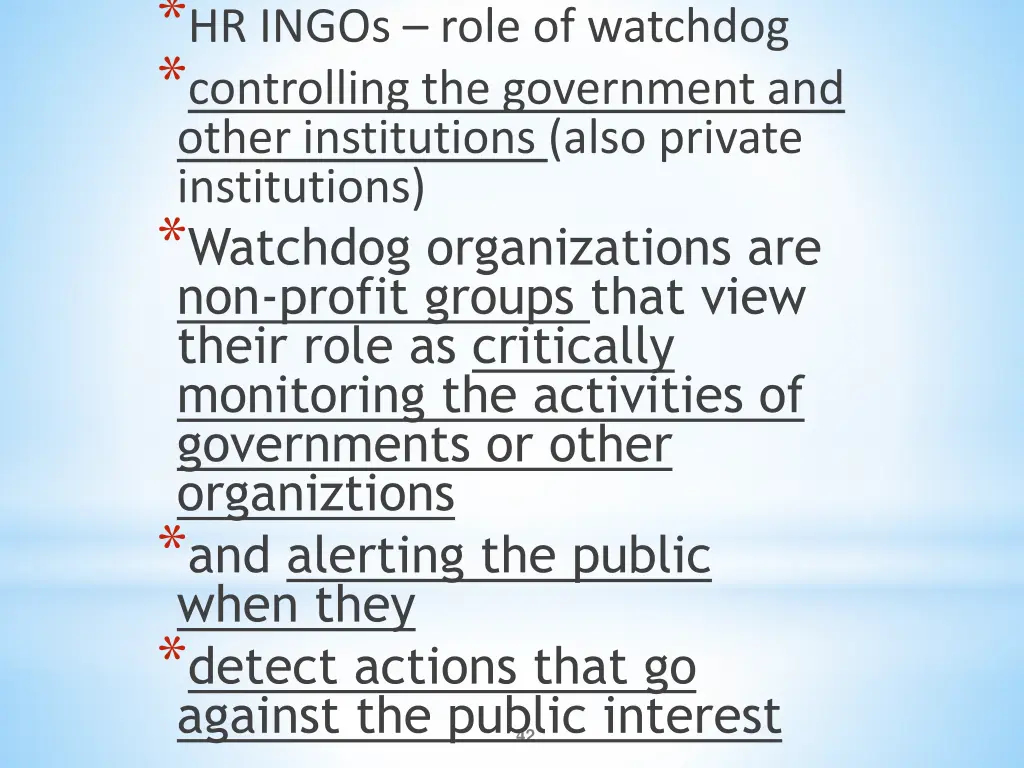 hr ingos role of watchdog controlling