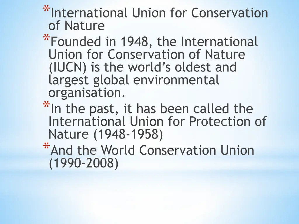 international union for conservation of nature