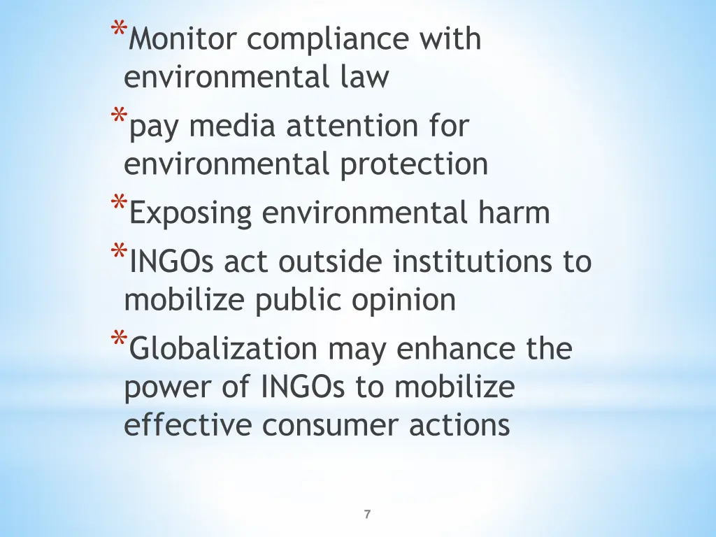 monitor compliance with environmental