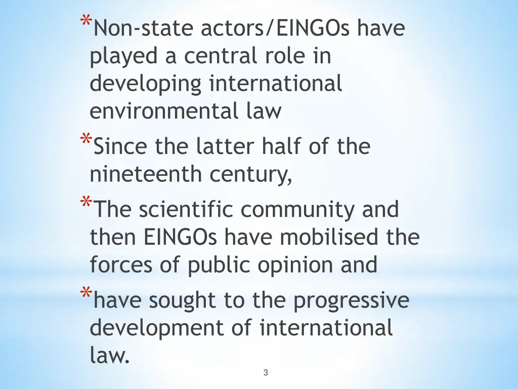 non state actors eingos have played a central